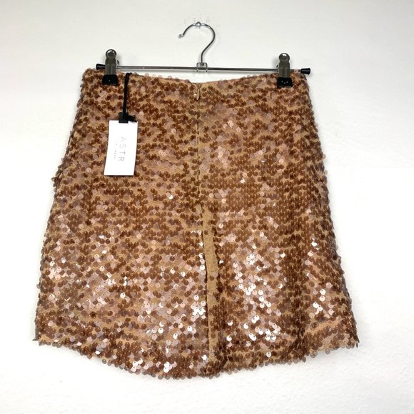 ASTR the Label Romina Sequin Mini Skirt Nude XS - Picture 5 of 7